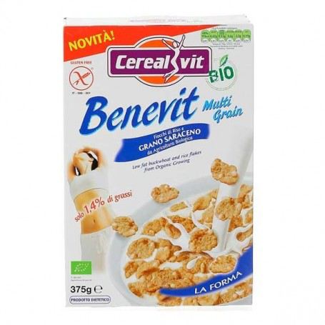 Bio Benevit Bezglutenowe Płatki Zbożowe 375 gr