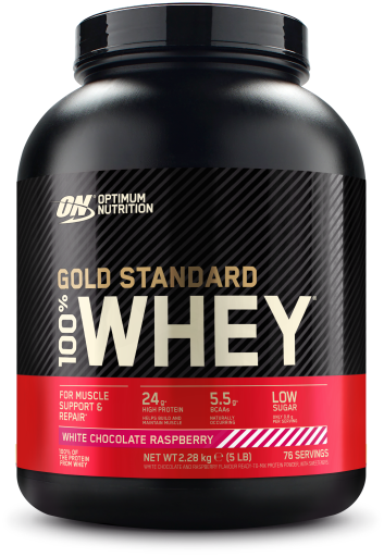 100% Whey Gold Biała Czekolada Późna Malina 2,28 kg