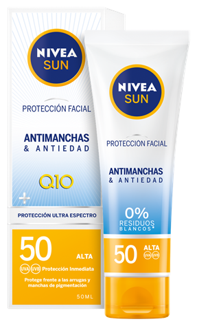 Sun Ochrona przed plamami i oznakami starzenia UV do twarzy Q10 SPF 50+ 50 ml