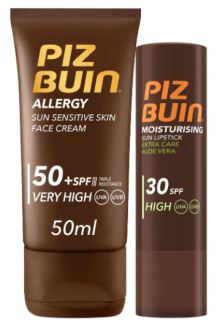 Alergiczny krem do twarzy SPF 50+ 50 ml + pomadka do ust SPF 30 4,9 gr