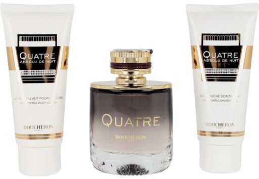 Perfumy Quatre absolu de nuit 100 ml + balsam 100 ml + żel pod prysznic 100 ml