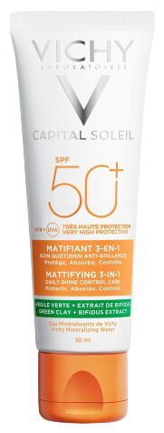 Capital Soleil Matujący Fotoprotektor 3 w 1 SPF 50+ 50 ml