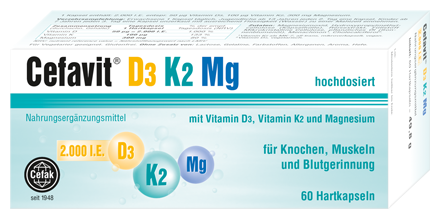 Cefavit Witamina D3 + K2 + Mg 60 kapsułek