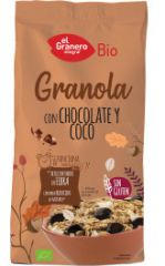 Granola z Czekoladą I Kokosem Bezglutenowa Bio 350 gr