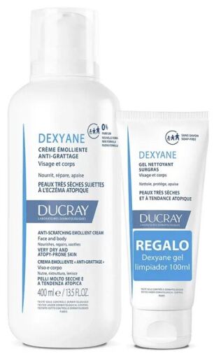 Dexyane Anti-Scratch Krem Zmiękczający 400 ml + Żel Oczyszczający 100 ml