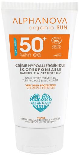 Organiczny krem do twarzy do opalania SPF 50+ Hipoalergiczny Bio 50 gr