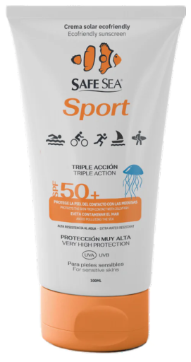 Sportowy krem z meduzą o potrójnym działaniu SPF 50+