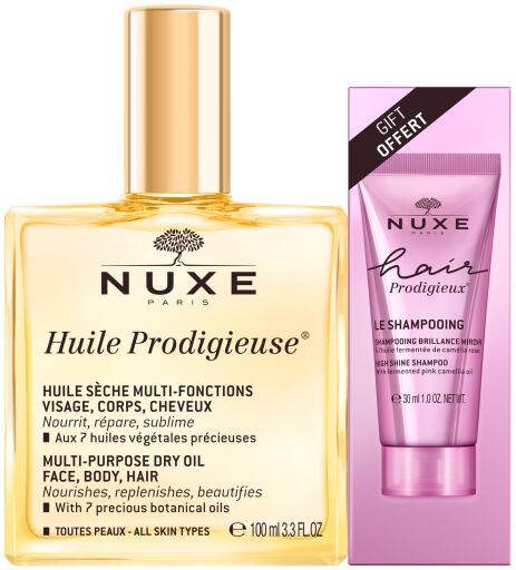 Opakowanie Huile Prodigieuse 100 ml + Szampon Hair Prodigieux Shine 30 ml