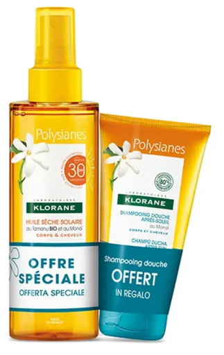 Spray słoneczny SPF30 Polysianes Monoï Y Tamanu Bio, partia 2 sztuki